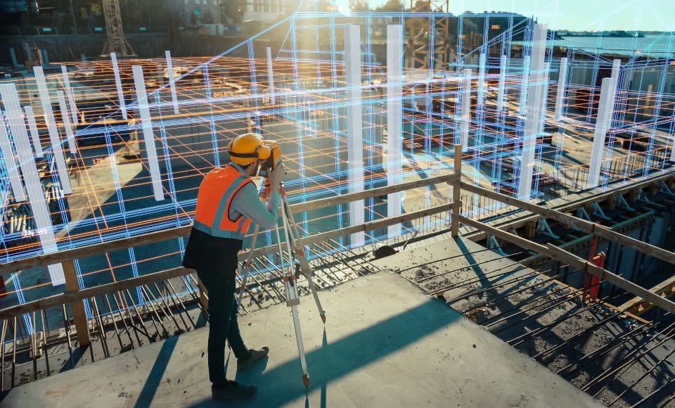 Digitale Darstellung eines Bauplans
