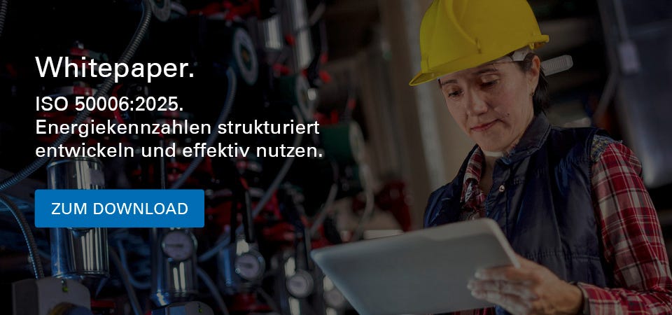 Teaser für den Download eines Whitepapers zum Thema: ISO 50006 - Energiekennzahlen strukturiert entwickelt und effektiv nutzen.