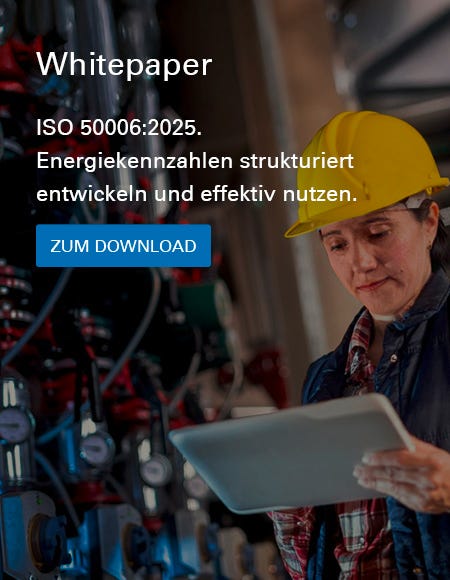 Teaser für den Download eines Whitepapers zum Thema: ISO 50006 - Energiekennzahlen strukturiert entwickelt und effektiv nutzen.