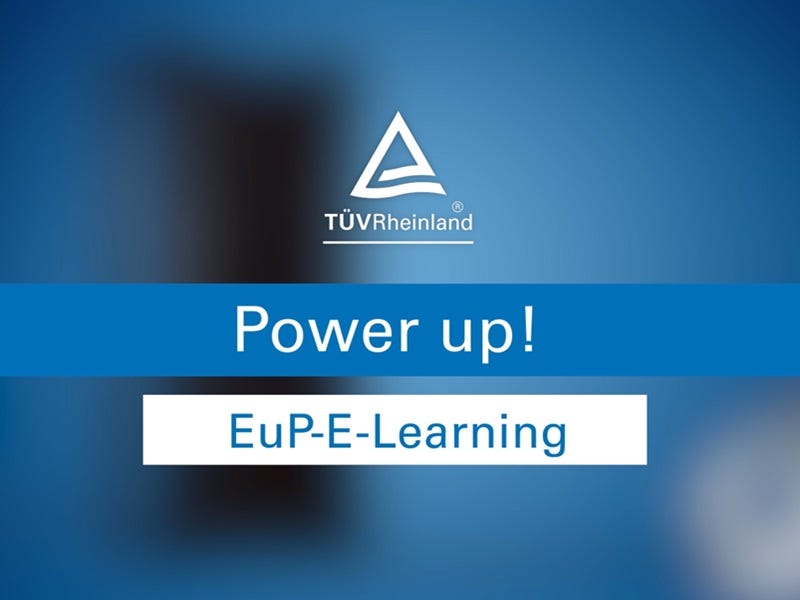 TÜV Rheinland Logo mit Hinweis auf EuP E-Learning
