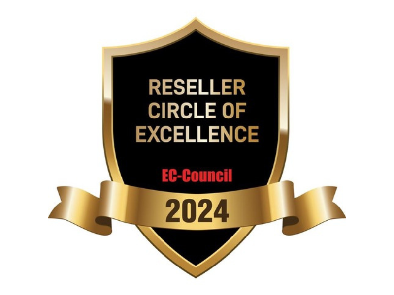 Bild von einem Abzeichen auf dem steht "Reseller Circle of Excellence EC Council 2024"