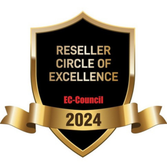 Bild von einem Abzeichen auf dem steht "Reseller Circle of Excellence EC Council 2024"