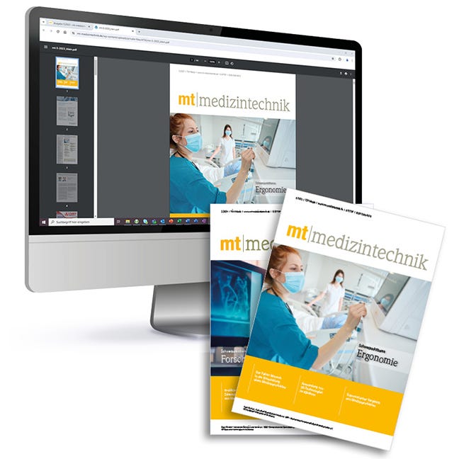 Die gedruckte und digitale Fachzeitschrift mt|medizintechnik des Verlags TÜV Media